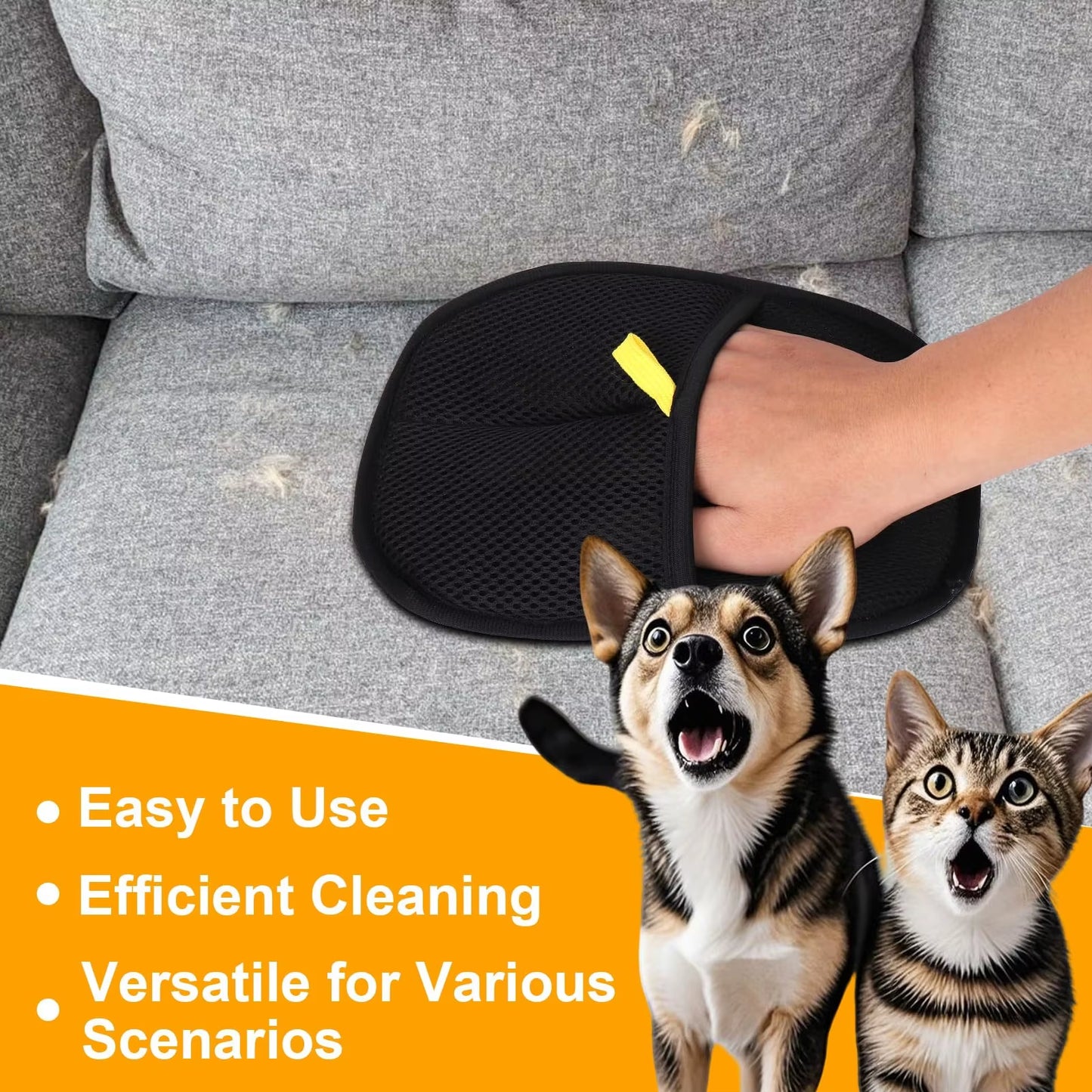 Double-Sided Pet Grooming Gloves, Cat Grooming Gloves, Pet Grooming Gloves for Dogs Bathing, Versatile Grooming Gloves for Washi