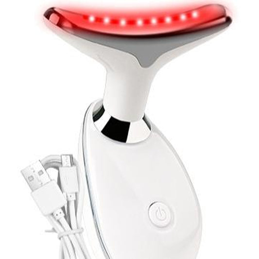 7 Color Facial Massager Tool, Facial and Neck Massager with 7 LED Light, Skin Care Device,Suitable for Neck Facial Leg Christmas Gift